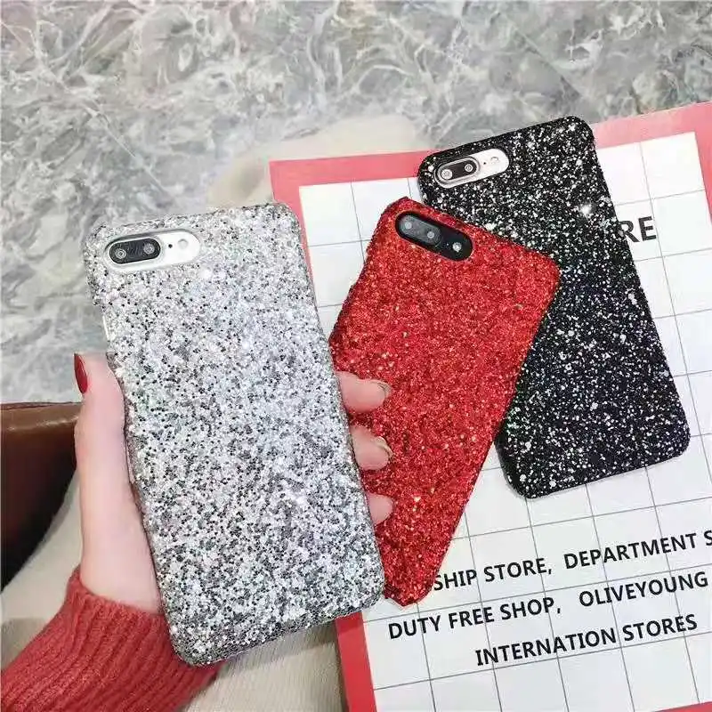 Роскошный блестящий чехол для телефона с блестками iPhone 11 Pro XS Max X XR 8 7 6 6s Plus Жесткий