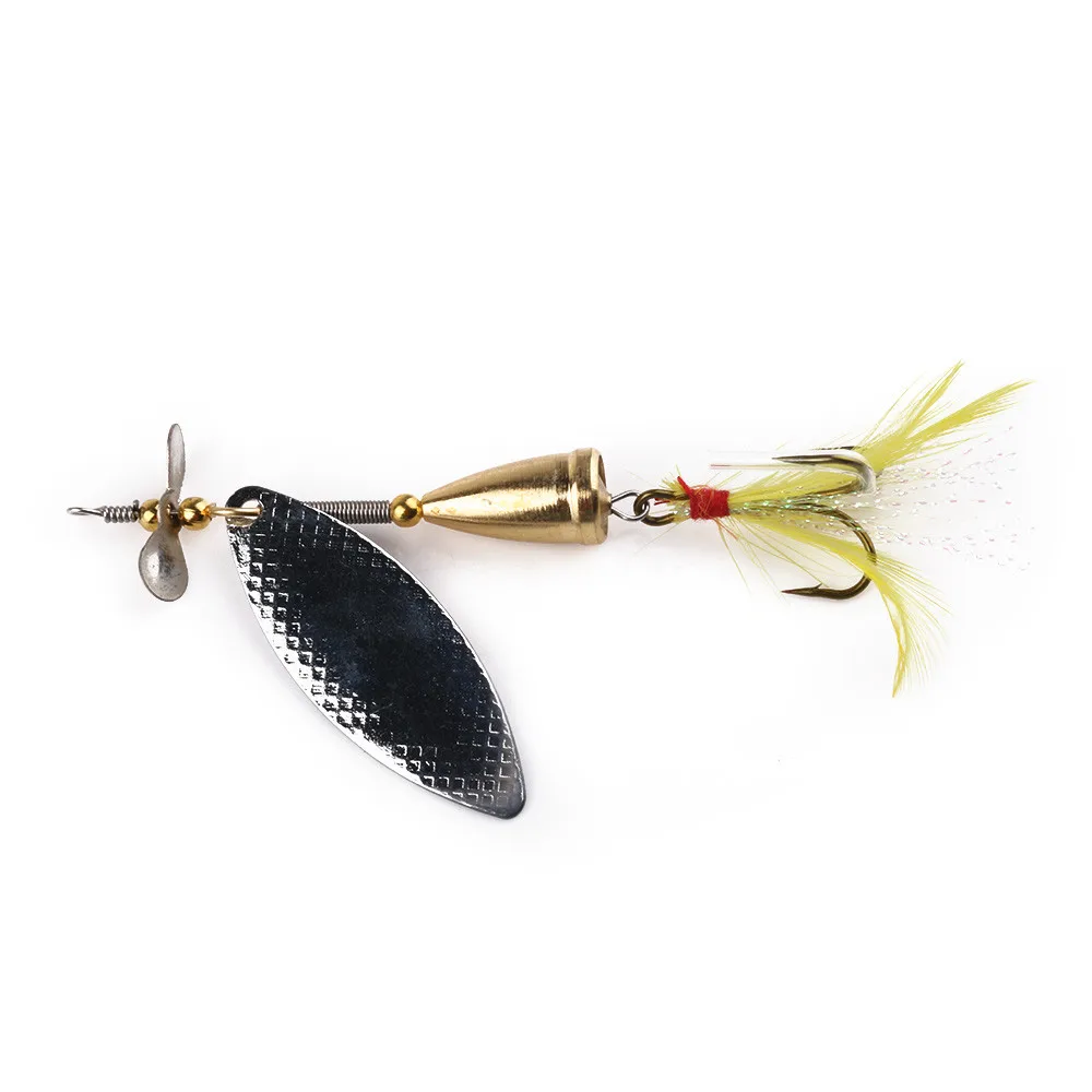 10cm 13g Metal Fishing Lure Sequins Spinner Spoon Baits Feather Fishhook Tackle with a Hook Outdoors Tool Accessories | Спорт и
