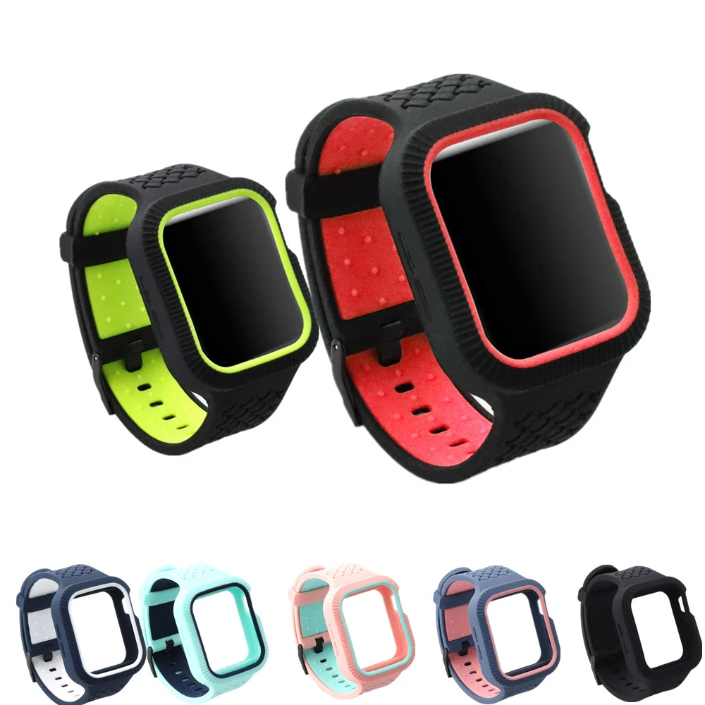 Тканый ремешок+ чехол для apple watch 4 band 44 мм/40 мм iwatch series 4 band correa браслет ремешок для часов ремень