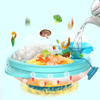 

Baby Feeding Bowl Plates Keep Food Warm Silicone Suction Cup Bowls Children Eating Tableware for Children Feeding Container