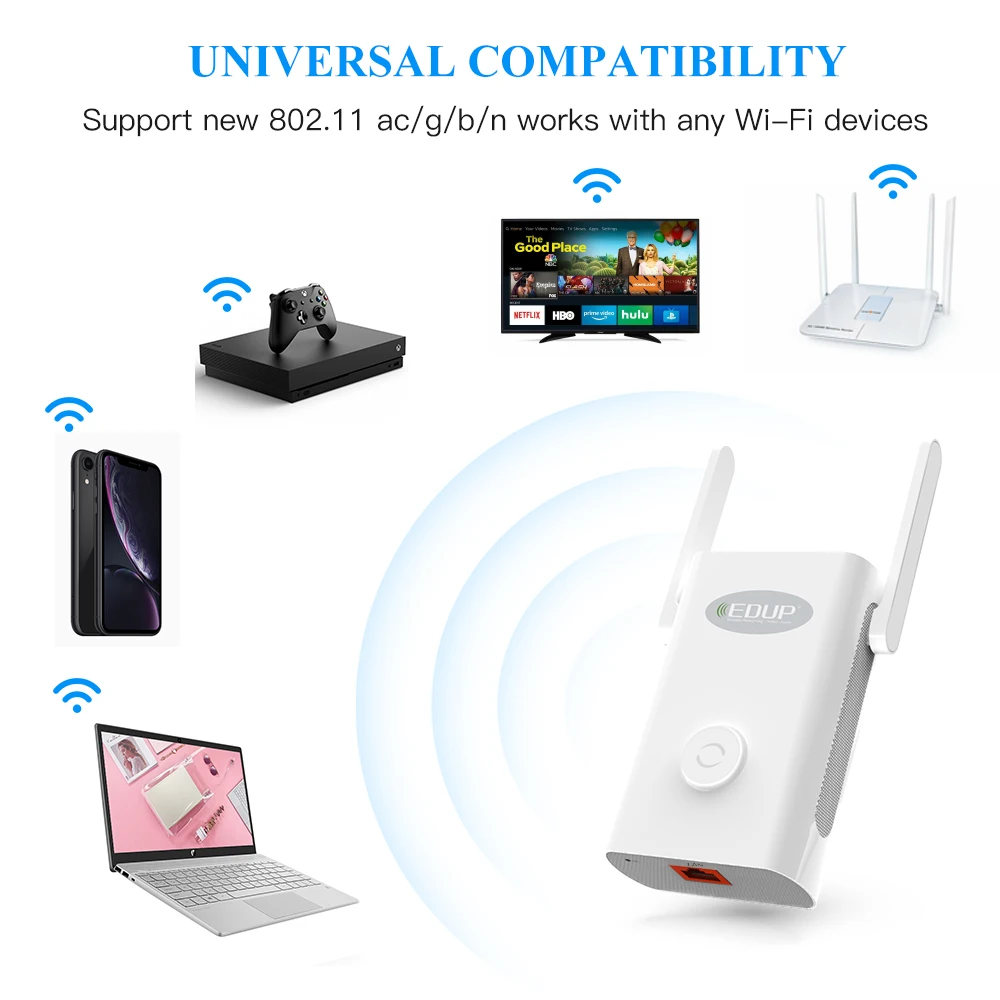 EDUP Wi-Fi ретранслятор AC2635 1200M EDUP высококачественный Беспроводной ретранслятор маршрутизатор wifi siginal антенна-приемник Двойной 2dbi 802.11n