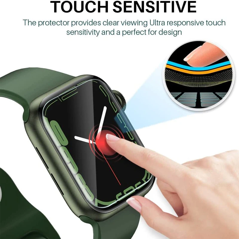 Screen Protector for Apple Watch Series 7 41mm 45mm,TPU HD Transparent,Anti-Scratch, Bubble-free, Watch Accessories Screen Protector for Apple Watch Series 7 41mm 45mm,TPU HD Transparent,Anti-Scratch, Bubble-free, Watch Accessories