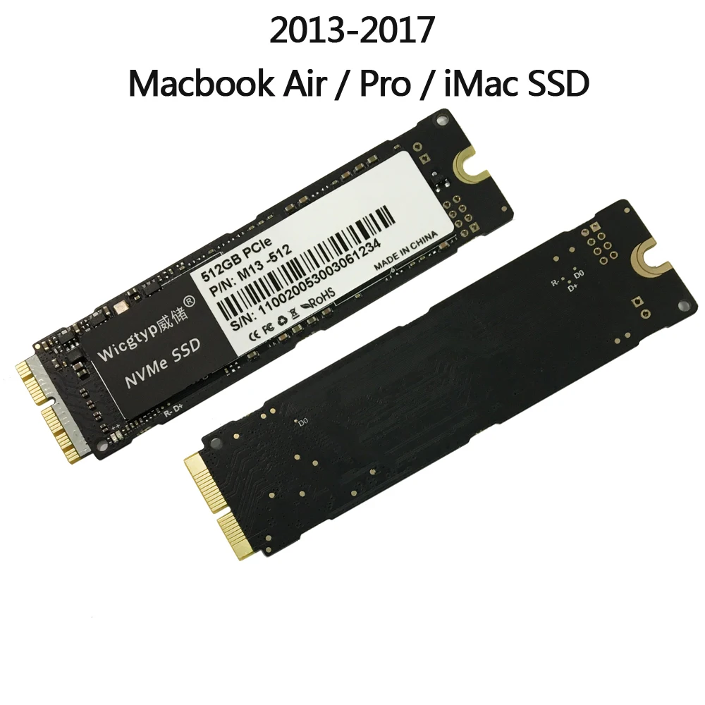 Твердотельный накопитель 128 ГБ 512 PCIE NVME 3D NAND SSD для Macbook Air A1465 A1466 MacBook Pro Retina A1502 A1398 |