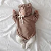 2022 Spring Rompers Baby Boys Girls Cute Long Sleeved With Cap Pure Cotton Infant Kids Fleece Thicken Jumpsuits ► Photo 2/6