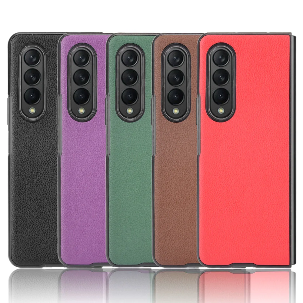 For Samsung Galaxy Z Fold 3 Case Luxury Shockproof Shell PU Leather