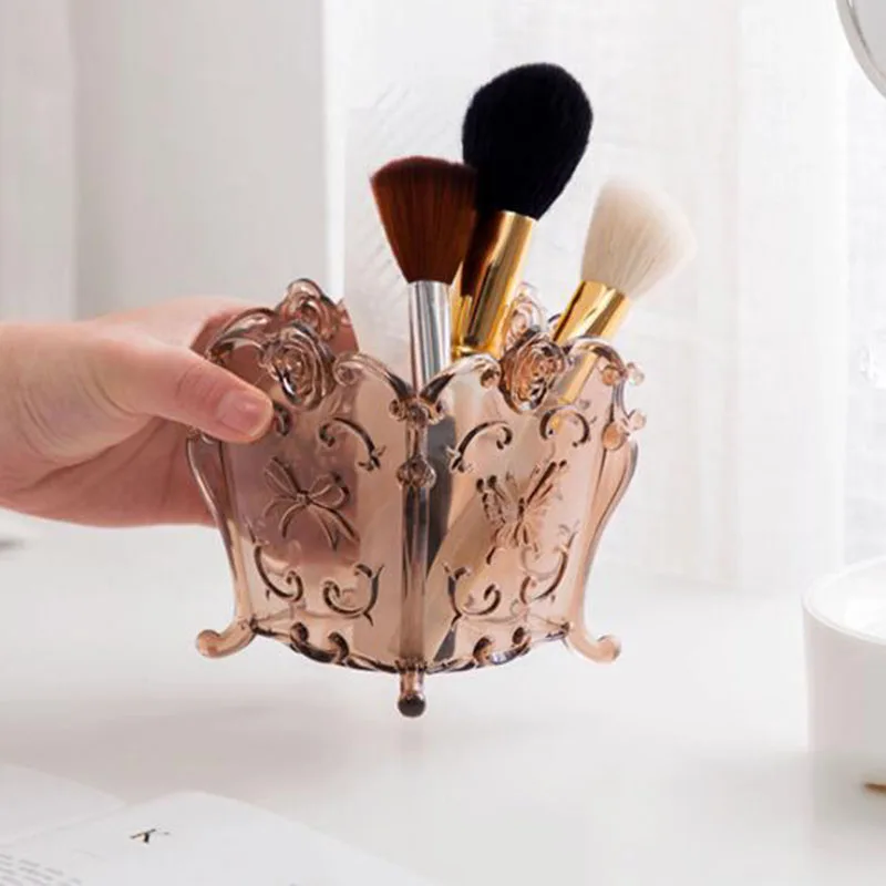 Прозрачная коробка для хранения косметики пластиковая органайзер макияжа