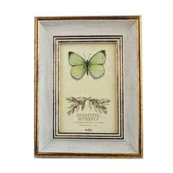 Vintage Wooden Photo Frame - Retro Landscape & Portrait Display for Photos or Posters, Wedding & Anniversary Keepsake, Fits 6 and 7 Photos (Butterfly)