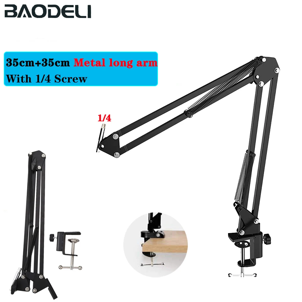 Longo Braço Fill Light Stand Iluminação Fotográfica Terno Ajustável para Ringlight Anel Lâmpada 14 Parafuso Nb35