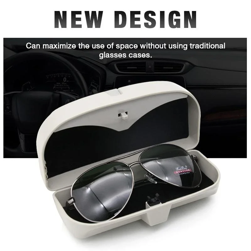 Universal Black Auto Car Sunglasses Holder Organizer Case Sun Visor Mounted Box