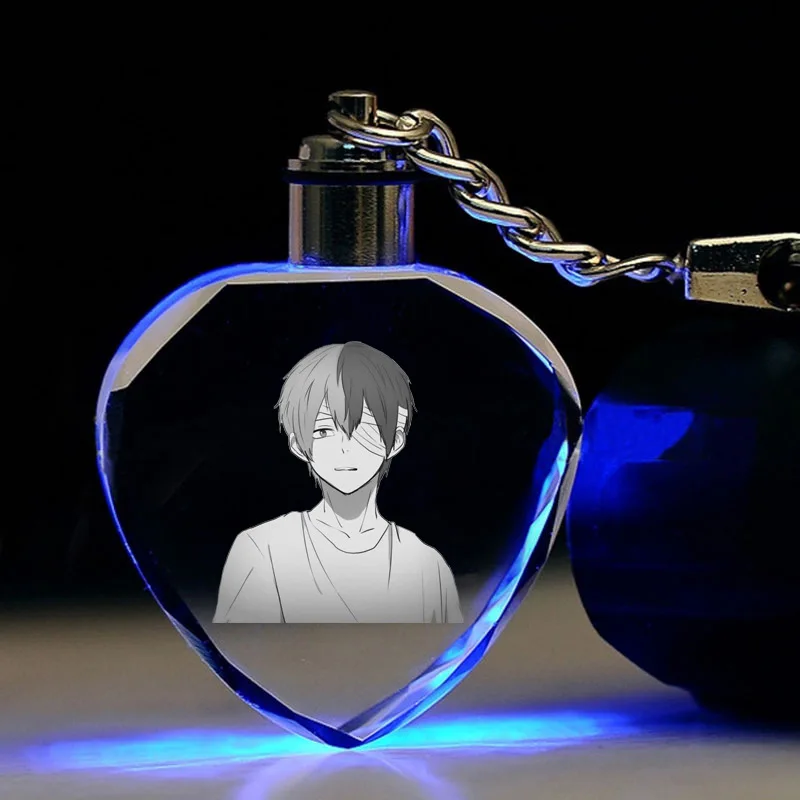 Аниме Мой герой Academy светодиодный брелок Bakugou Katsuki Todoroki Shoto милые забавные красочные хрустальные подвесные брелоки porte clefs подарок - Цвет: 11