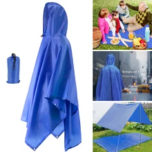 3 в 1 Ourdoor плащ пончо портативный многофункциональный водостойкий Чехол дождь путешествия походы, Велоспорт, кемпинг палатка коврик