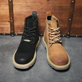 

Men Fashion Ankle Boots Winter / Autumn men's Motorcycle Outdoor Boots Men's Cow Suede Boots Snow Boots Oxfords Keep Warm Shoes