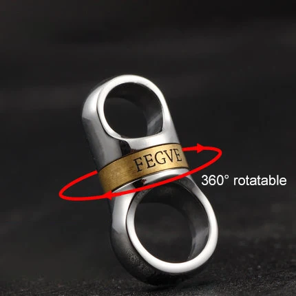 Titanium alloy capsule 360°rotating car keychain key ring accessories FEGVE