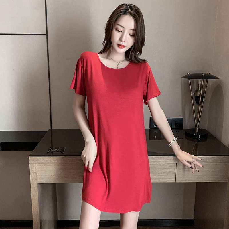 Sleepwear loungewear night dress new modal cotton nightgowns loose large size nightshirt female gown sleep dress nuisette femme