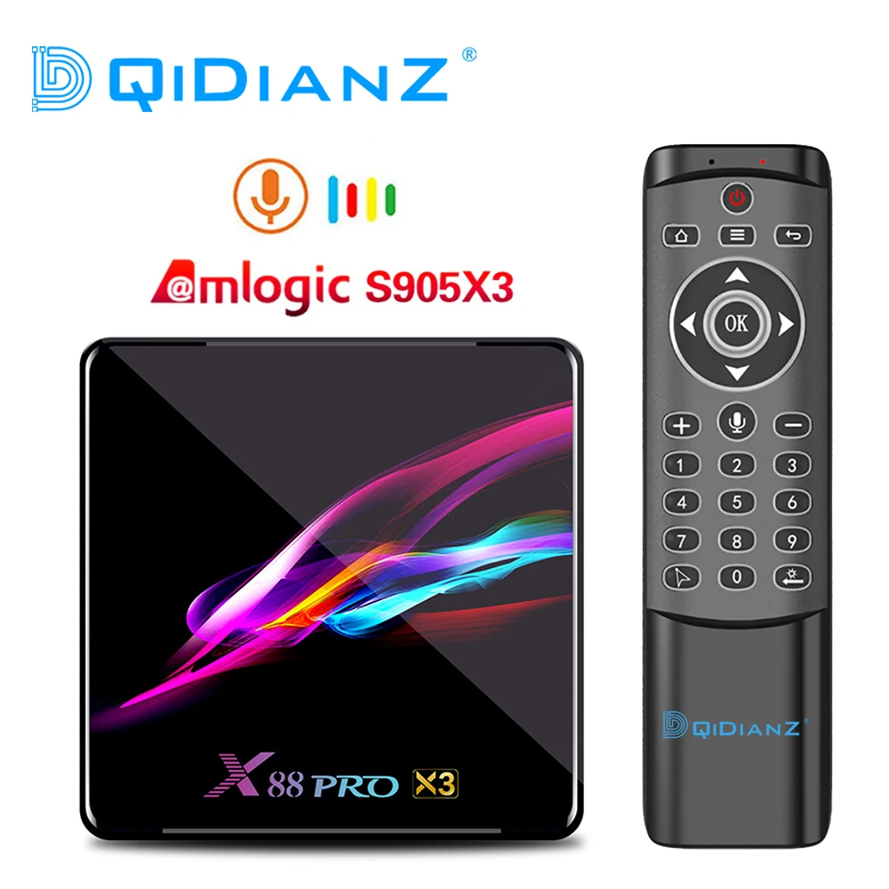 ТВ-приставка X88 PRO Amlogic S905X3 Android 9.0 4 Гб 128 8K четырехъядерный 1080p голосовой помощник