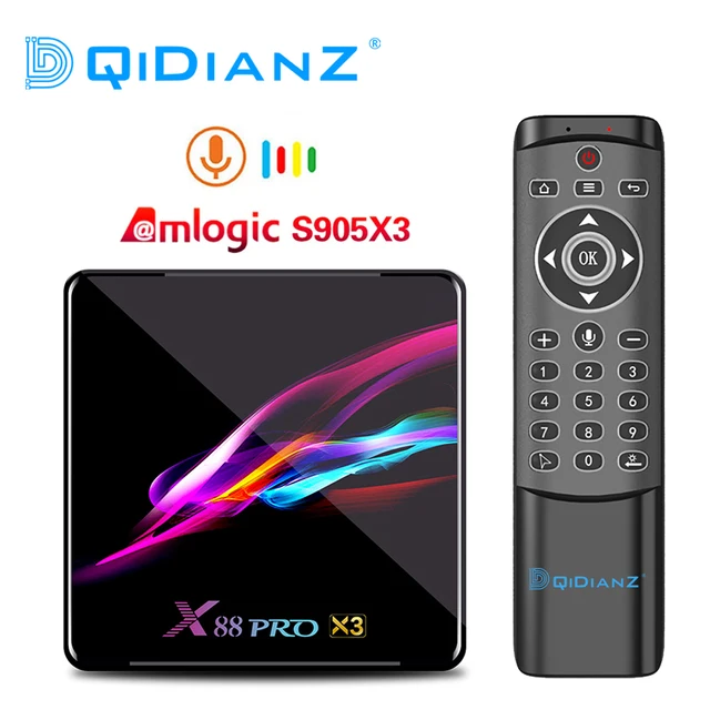 X88 PRO Amlogic S905X3 Android 9.0 TV, pudełko 4GB 128GB 8K czterordzeniowy 1080p Google asystent głosowy dekoder PK X96AIR H96 MAX X3