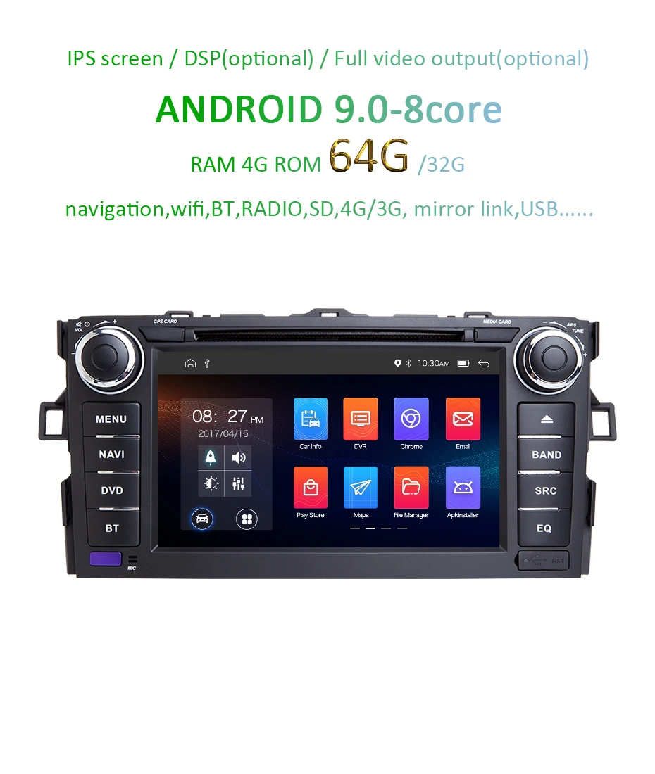 Cheap IPS DSP Android 9.0 4G 64G 2 DIN Car GPS Radio For TOYOTA AURIS Altis COROLLA 2012 2013 Navigation Stereo Screen DVD PLAYER 2 Cheap IPS DSP Android 9.0 4G 64G 2 DIN Car GPS Radio For TOYOTA AURIS Altis COROLLA 2012 2013 Navigation Stereo Screen DVD PLAYER 2