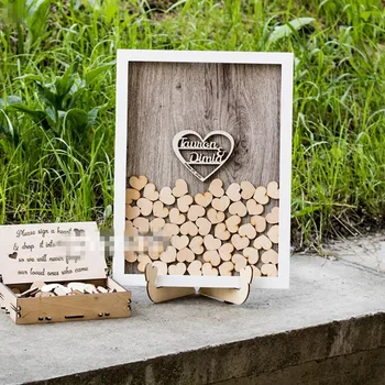 

Custom Rustic wood Wedding Guest Book, Personalize Baby shower birthday Engagement Bridal shower Drop Top Wishing Box Guestbook