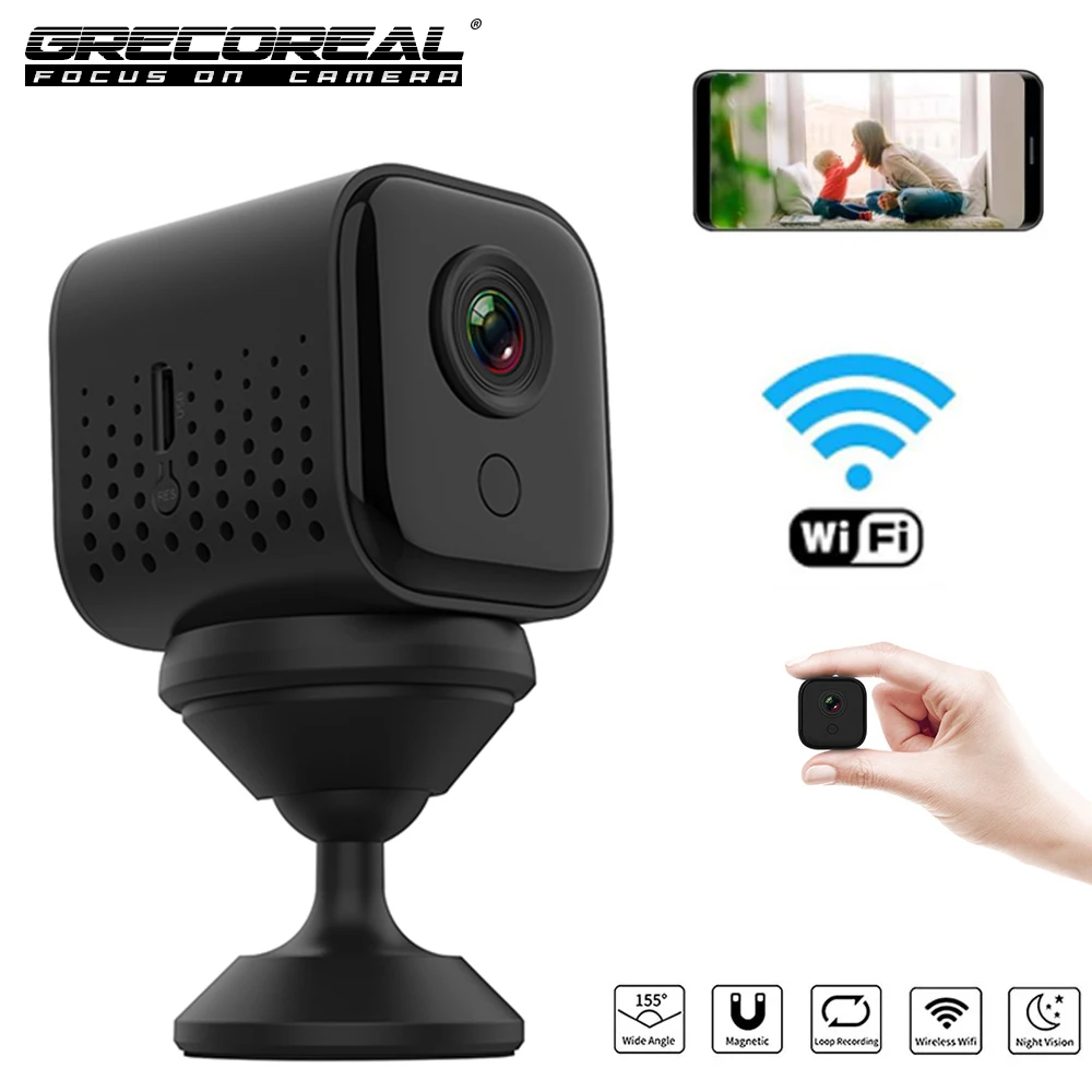 

GRECOREAL W16 Mini Camera Wifi 1080P HD 1300mAh Battery Wireless IP Camcorder Smart Home Indoor Security Surveillance Magnetic