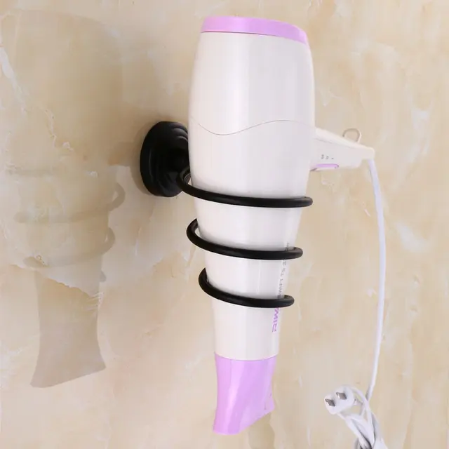 $US $35.88 Copper Bathroom Shelf Hair Dryer Holder Wall Mounted Hair Dryer Rack Home Hotel Hair dryer Holder Bathroom Hardware Black Baking