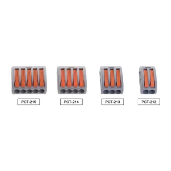 

10Pcs Universal Cable Wire Connectors PCT-212/213/214/215 Fast Home Compact Wire Connection Push In Wiring Terminal Block