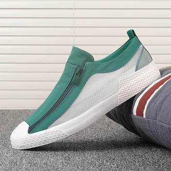 

Men's Canvas Shoes Breathable Outdoor Casual Shoes Men Black Comfortable Slip-on Loafers Lazy Driving Shoes 2020 New