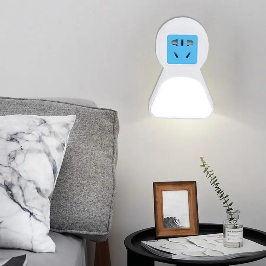 

AC 100-240V LED Dimmable Plug With Night Light 2 In 1 Light Control Sense Smart Night Lamp