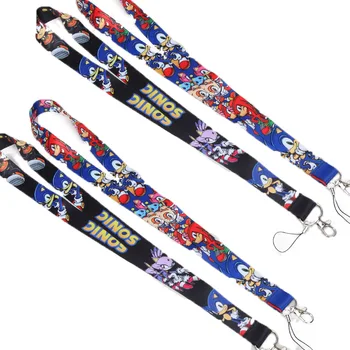 

20pcs 45cm Sonic The Hedgehog Lanyard ID Badge Holder Strap for kids Super Sonic Toys Sonic Shadow Key Neck Strap Key Chain