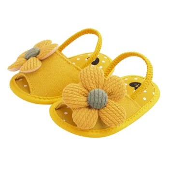 

Cute Sunflower Baby Soft Sandals Girls Anti-slip First Walkers Shoes Children Sandals For Girls Toddler Baby Breathable Shoes