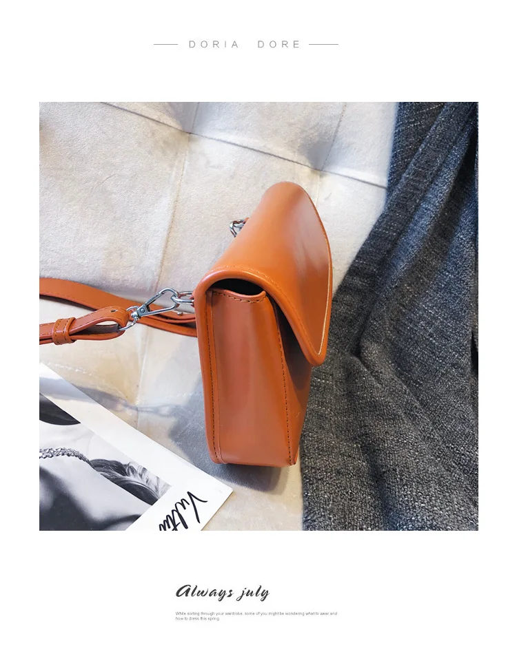 JIULIN Autumn and winter new waxed solid small square bag retro simple shoulder diagonal women's bag