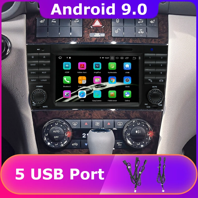 5 Usb Port Px6 Octa Core Android 9 0 Car Dvd Player For Mercedes