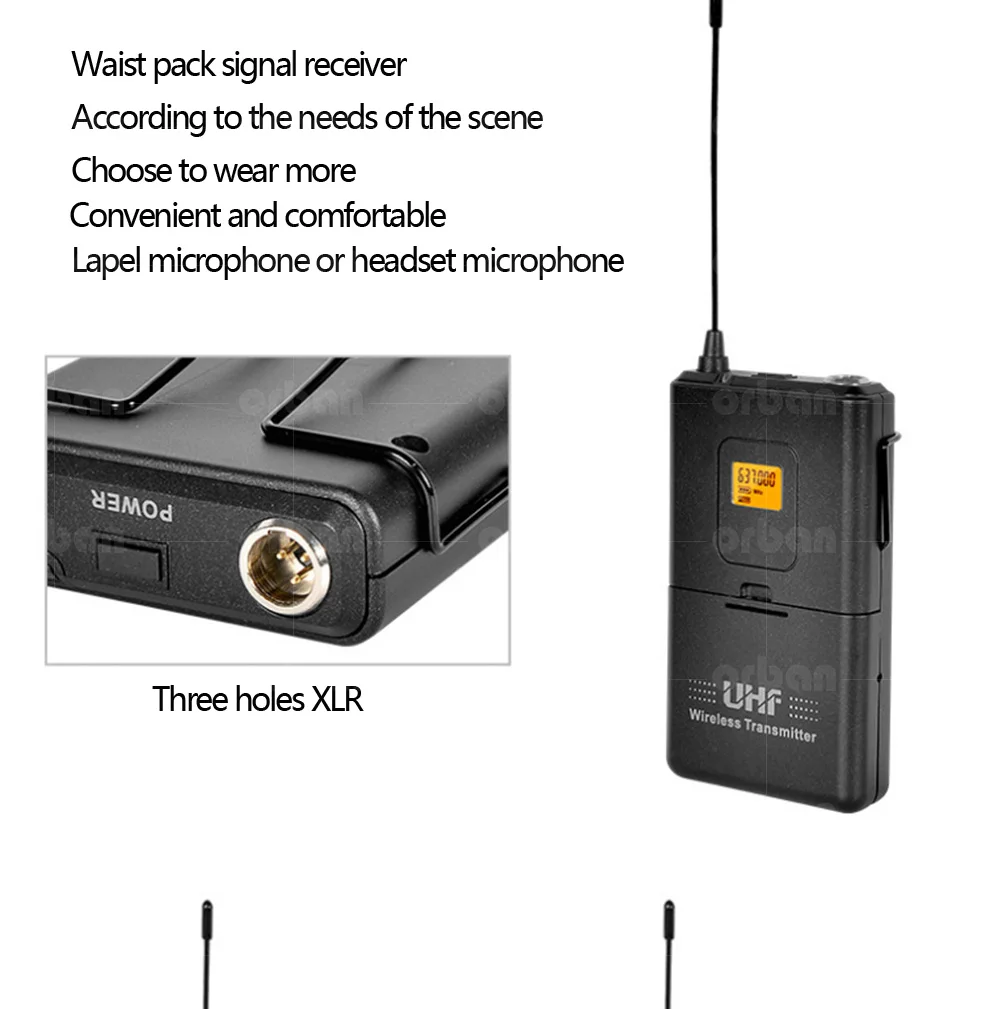 Профессиональная UHF автоматическая частота беспроводной микрофон Система 2 ручной 2 петличный микрофон беспроводной микрофон для Конференции