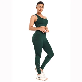 

Seamless Workout Set Sport Leggings and Top Set Fitness Grey Black Outfits Women Sportswear Athletic Clothes Gym Sets 2 Piece