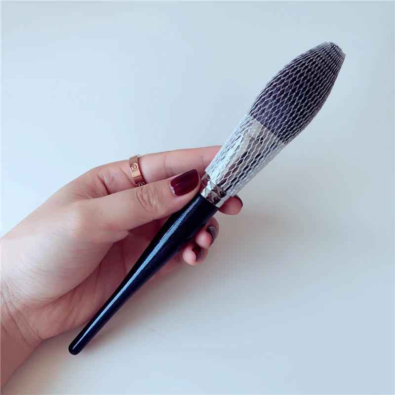 Высококачественная кисть для румян из козьей шерсти с плоской головкой, супер мягкая кисть для пудры, косметическая кисть, инструменты для красоты