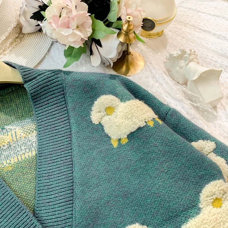 Autumn Winter Knit Cardigan Women Japanese Vintage