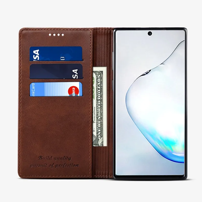 Note10+ кожаный чехол для samsung Galaxy Note 10 Plus 9 S9 S10 Plus S10e флип-чехол для кошелька держатель Магнитный Роскошный чехол