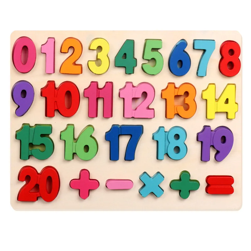 Kids Wooden 3D Alphabet Number Puzzle Baby Colorful Letter Digital Geometric Educational Toy For Toddler Boy Girl Gift 12