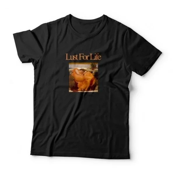 black Lust For Life Винтажная футболка унисекс с масляной росписью белая черная летняя хлопковая Футболка оверсайз футболка с круглым вырезом и графическим принтом Прямая поставка - Цвет: black
