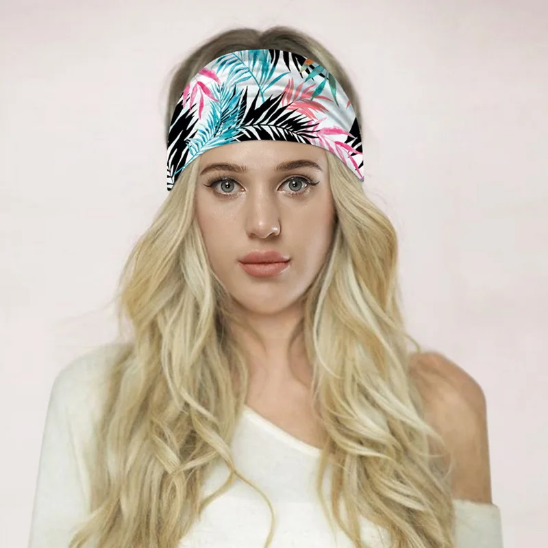 silver hair clips Women Headpiece Stretch 2020 Turban Hair Accessories Headwear Run Bandage Print Bands Gym Headbands Running Wide Headwrap bride headband