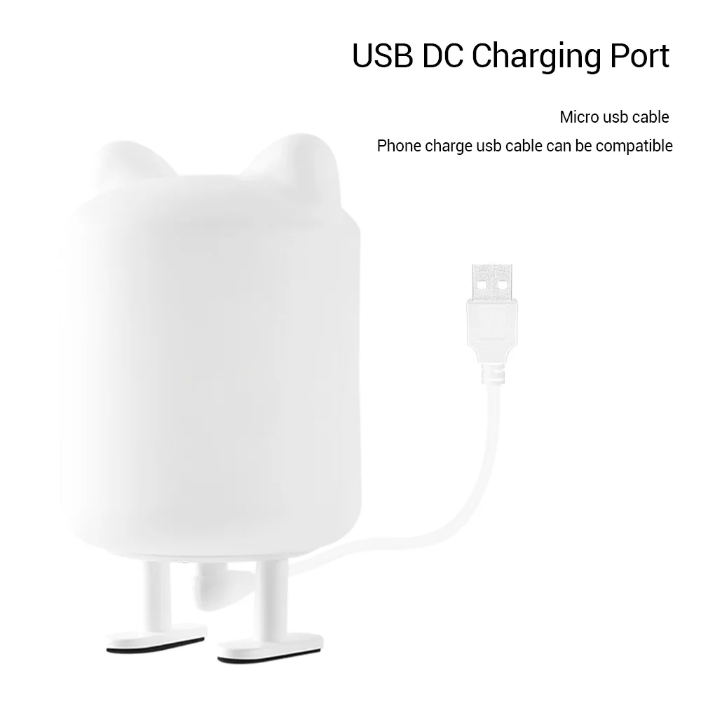 Перезаряжаеый ночник с разъемом USB Light Animal Cat Ear силиконовый мягкий дыхательный мультяшный Детский Светильник для детского подарка светодиодный ночник