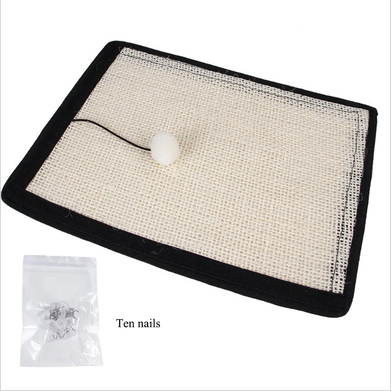 Pet Cat Scratching Post Board Cats Scratch Mat Sofa Sisal Pad Furniture Protector Scratcher with Fluffy Balls