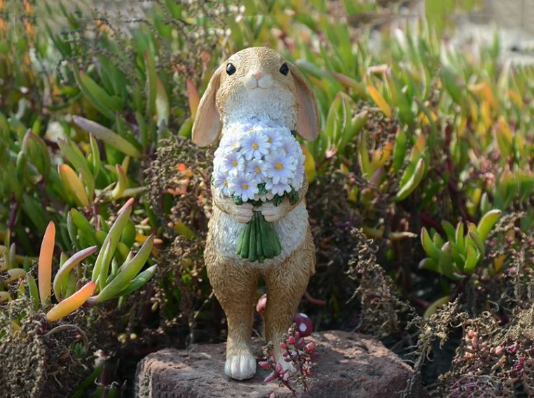 Cute Easter Rabbit Desk Decor Fairy Garden Bunny Animal Figurine Home Decor Valentine's Day Gift Miniature Garden Figurines Cute Easter Rabbit Desk Decor Fairy Garden Bunny Animal Figurine Home Decor Valentine's Day Gift Miniature Garden Figurines