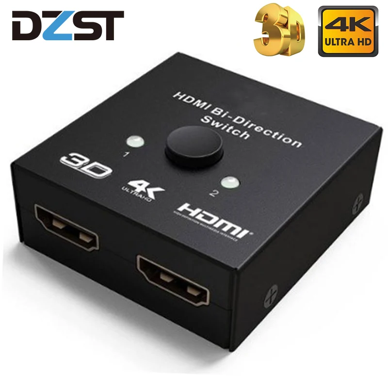 Разветвитель DZLST HDMI 4K Ultra HD двухсторонний переключатель 1x2/2x1 выход 2 в 1 для ТВ