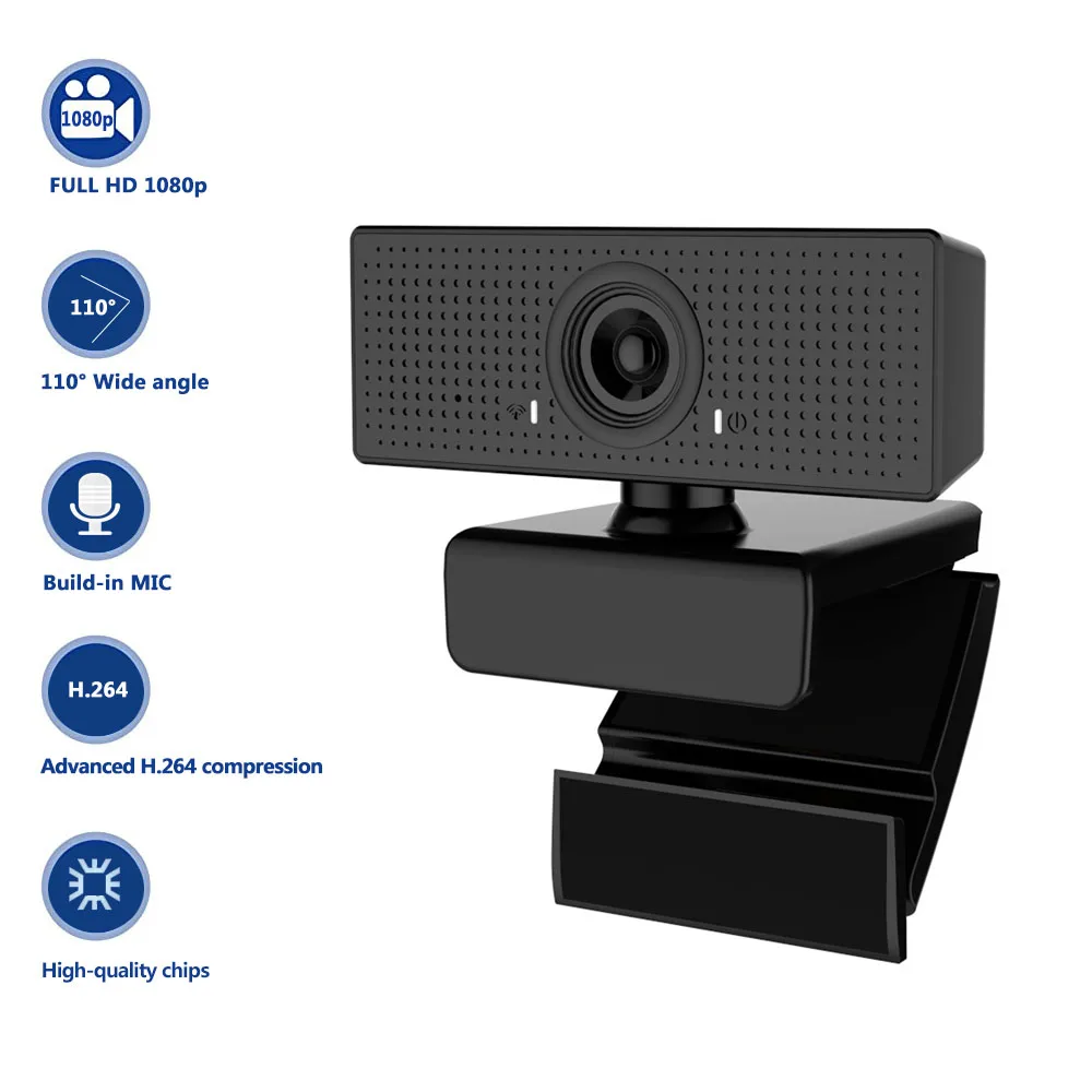 

HD 1080P Webcam Mini Computer PC Web Camera with USB Plug Rotatable Cameras for Live Broadcast Video Conference Work with Mic