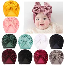 

Velet Hat for Baby Girls Newborn Bow Knot Beanie Infant Newborn Hospital Hats Elastic Toddler Baby Turban Bebes Knot Headwraps