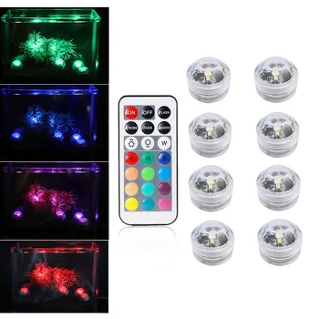 

Button Battery Remote Waterproof RGB Submersible LED Light Underwater Use Night Lamp for Vase Aquarium Party Swimming Pool Decor