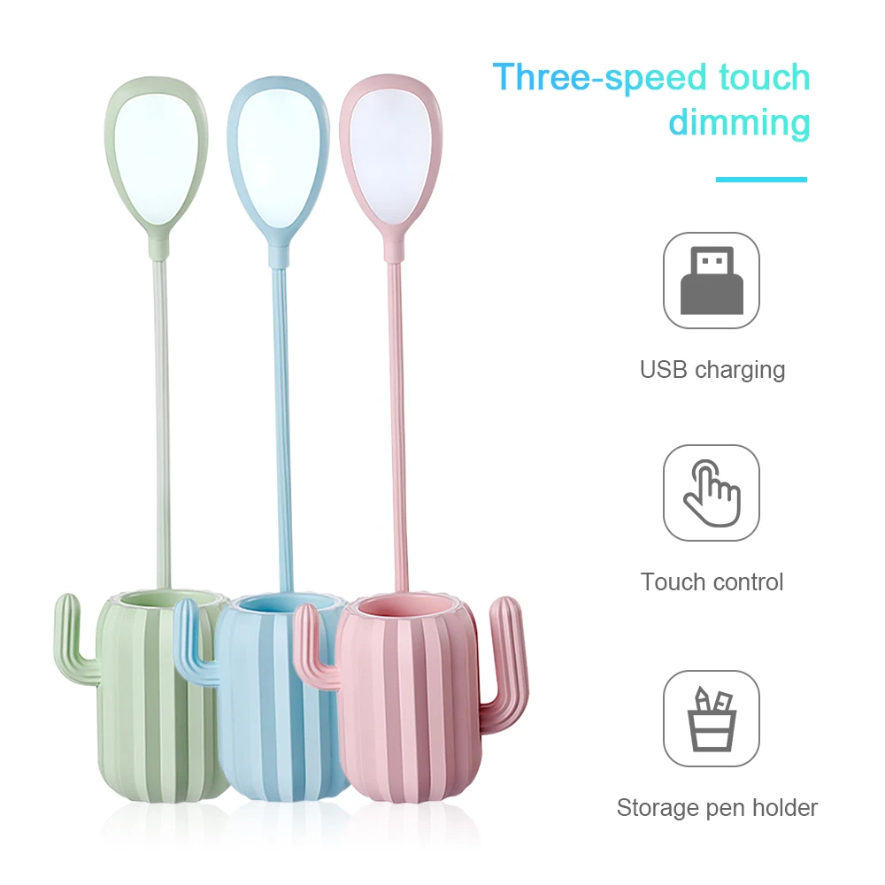 Мульти Функция Творческий 13LED кактус настольная лампа Студент зарядка через USB