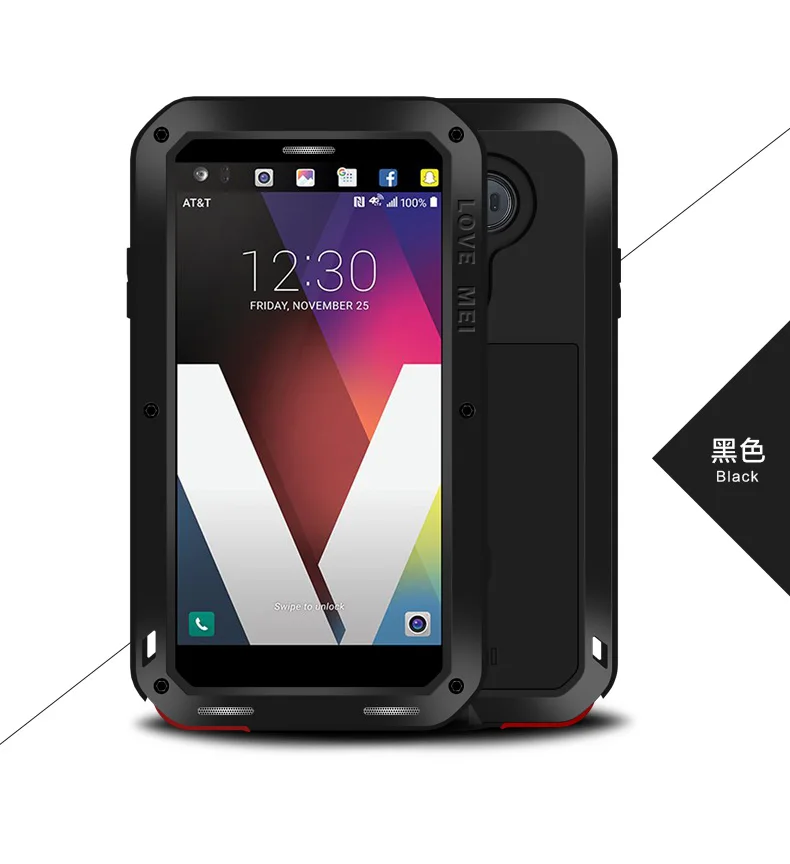 Original Love Mei Powerful Case For LG V20 Waterproof Shockproof Aluminum Case Cover with Free Tempered Glass for LG V20 5.7"