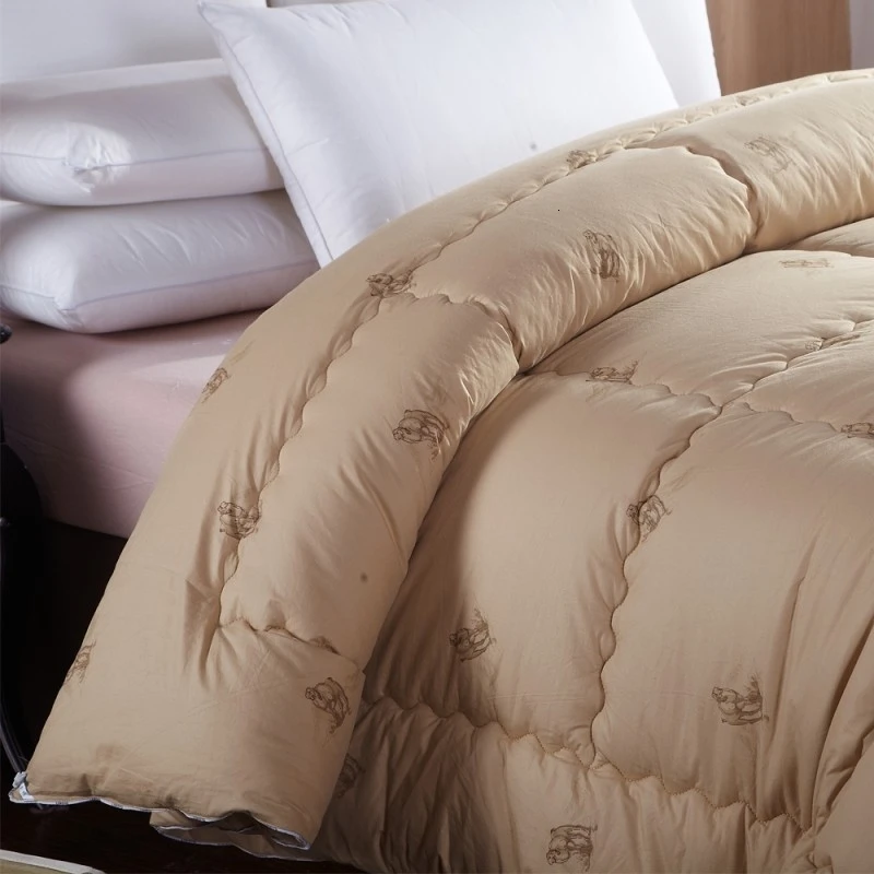 1,7~ 4,7 кг зимнее одеяло из верблюжьей шерсти/шерстяное роскошное утепленное стеганое одеяло/одеяло king queen двойной размер Быстрая