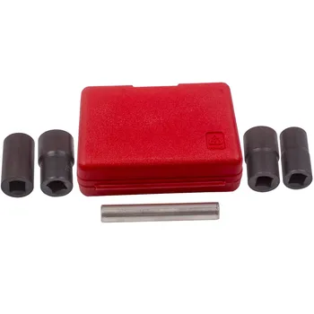

5pc Twist Socket 1/2” Drive Lock Nut Worn Remover 17 19 21 22mm Straight Rod